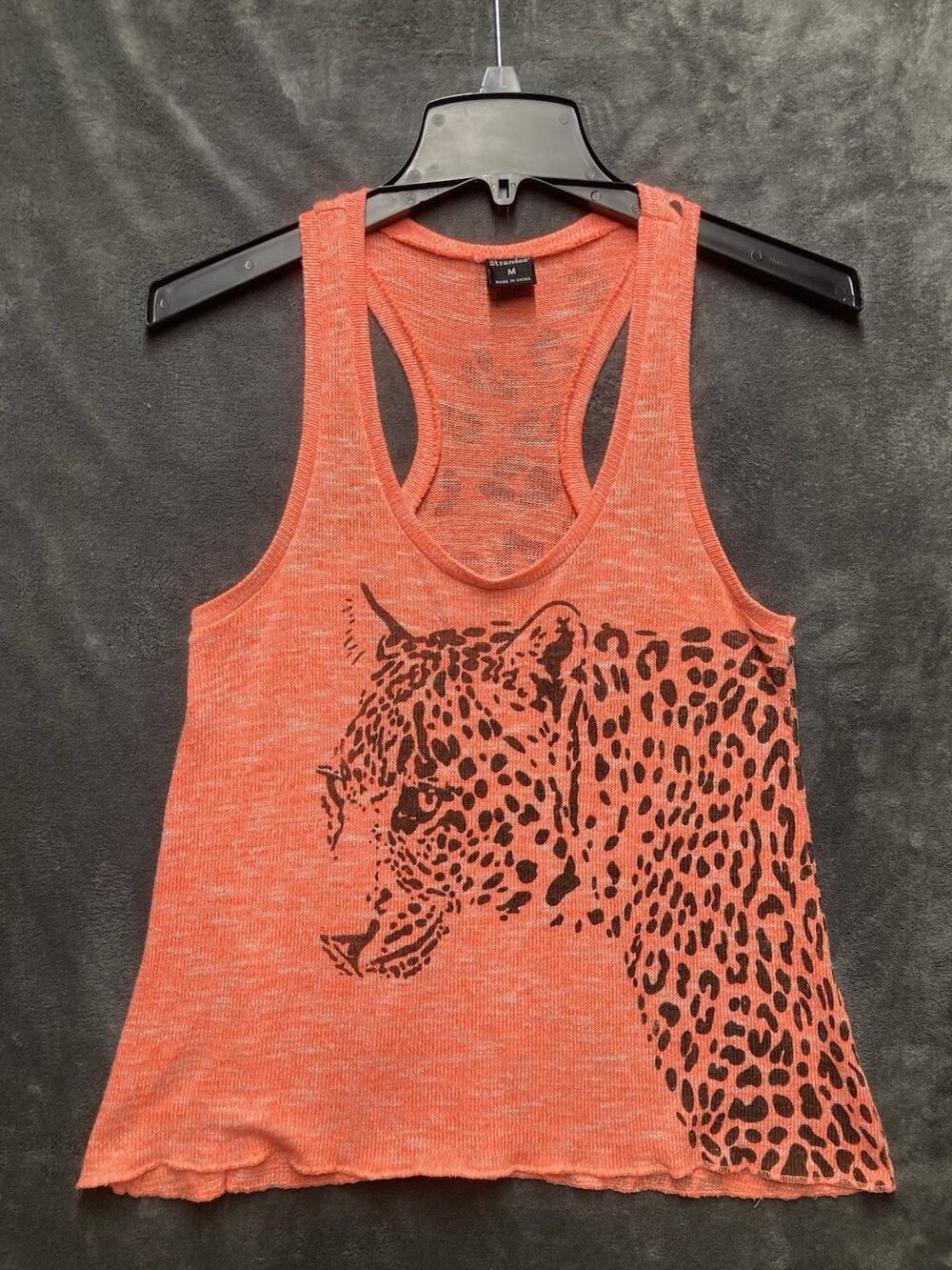 Y2K Cheetah Leopard Wrap Around Print Racerback Tank Top Bright Space Dye Punk M